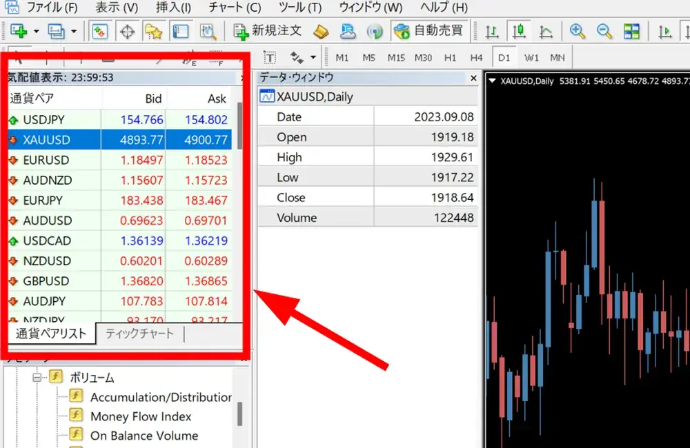 MT4の気配値の設定